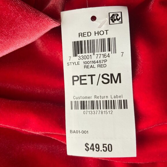 NWT INC International Concepts Velvet Velour Red Hot Top Womens Petites PS - Picture 8 of 8